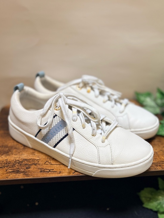 Ted Baker Shoes - Ted Baker | "Bailey" Leather Tennis/Trainer Shoes - Women's 8, White/Blue